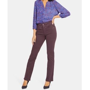 NYDJ Eggplant Samantha Slim Jeans Pants 8